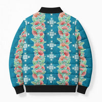 Hawaii Ohia Lehua Bomber Puffer Jacket Tropical Vibes Teal LT05 - Polynesian Pride