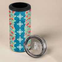Hawaii Ohia Lehua 4 in 1 Can Cooler Tumbler Tropical Vibes Teal LT05 - Polynesian Pride