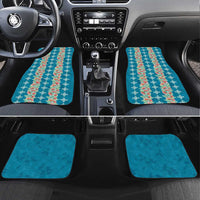 Hawaii Ohia Lehua Car Mats Tropical Vibes Teal LT05 Set 4pcs Teal - Polynesian Pride