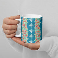 Hawaii Ohia Lehua Ceramic Mug Tropical Vibes Teal LT05 - Polynesian Pride