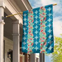 Hawaii Ohia Lehua Garden Flag Tropical Vibes Teal LT05 House Flag Teal - Polynesian Pride