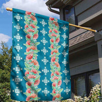 Hawaii Ohia Lehua Garden Flag Tropical Vibes Teal LT05 - Polynesian Pride