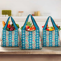 Hawaii Ohia Lehua Grocery Bag Tropical Vibes Teal LT05 3-pack One Size Teal - Polynesian Pride