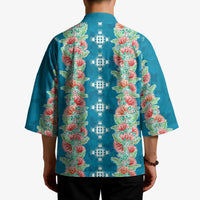 Hawaii Ohia Lehua Kimono Tropical Vibes Teal LT05 - Polynesian Pride