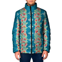 Hawaii Ohia Lehua Padded Jacket Tropical Vibes Teal LT05 Men Teal - Polynesian Pride