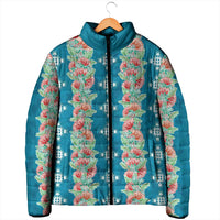 Hawaii Ohia Lehua Padded Jacket Tropical Vibes Teal LT05 - Polynesian Pride