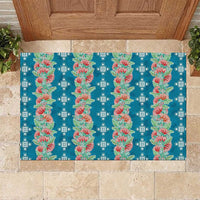 Hawaii Ohia Lehua Rubber Doormat Tropical Vibes Teal LT05 Teal - Polynesian Pride