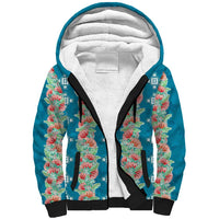 Hawaii Ohia Lehua Sherpa Hoodie Tropical Vibes Teal LT05 Unisex Teal - Polynesian Pride