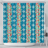 Hawaii Ohia Lehua Shower Curtain Tropical Vibes Teal LT05 - Polynesian Pride