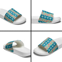 Hawaii Ohia Lehua Slide Sandals Tropical Vibes Teal LT05 - Polynesian Pride