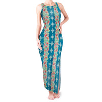 Hawaii Ohia Lehua Tank Maxi Dress Tropical Vibes Teal LT05 Women Teal - Polynesian Pride