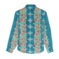 Hawaii Ohia Lehua Women Casual Shirt Tropical Vibes Teal LT05 - Polynesian Pride