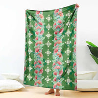 Hawaii Ohia Lehua Blanket Tropical Vibes Green LT05 - Polynesian Pride