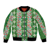 Hawaii Ohia Lehua Bomber Jacket Tropical Vibes Green LT05 Unisex Green - Polynesian Pride