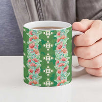 Hawaii Ohia Lehua Ceramic Mug Tropical Vibes Green LT05 - Polynesian Pride