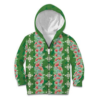 Hawaii Ohia Lehua Kid Hoodie Tropical Vibes Green LT05 Zip Hoodie Green - Polynesian Pride
