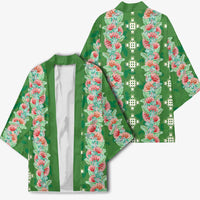 Hawaii Ohia Lehua Kimono Tropical Vibes Green LT05 - Polynesian Pride