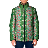 Hawaii Ohia Lehua Padded Jacket Tropical Vibes Green LT05 Men Green - Polynesian Pride