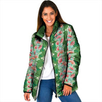 Hawaii Ohia Lehua Padded Jacket Tropical Vibes Green LT05 Women Green - Polynesian Pride