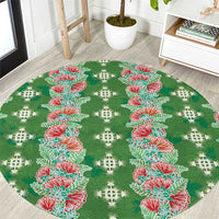 Hawaii Ohia Lehua Round Carpet Tropical Vibes Green LT05 Green - Polynesian Pride
