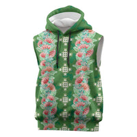 Hawaii Ohia Lehua Sleeveless Hoodie Tropical Vibes Green LT05 Green - Polynesian Pride