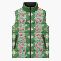 Hawaii Ohia Lehua Sleeveless Puffer Jacket Tropical Vibes Green LT05 Unisex Green - Polynesian Pride