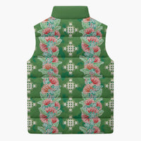 Hawaii Ohia Lehua Sleeveless Puffer Jacket Tropical Vibes Green LT05 - Polynesian Pride