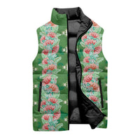 Hawaii Ohia Lehua Sleeveless Puffer Jacket Tropical Vibes Green LT05 - Polynesian Pride