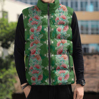Hawaii Ohia Lehua Sleeveless Puffer Jacket Tropical Vibes Green LT05 - Polynesian Pride