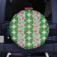 Hawaii Ohia Lehua Spare Tire Cover Tropical Vibes Green LT05 No hole Green - Polynesian Pride