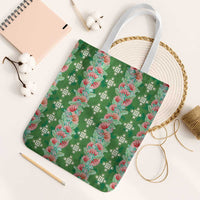 Hawaii Ohia Lehua Tote Bag Tropical Vibes Green LT05 White Strap One Size Green - Polynesian Pride
