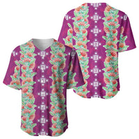 Hawaii Ohia Lehua Baseball Jersey Tropical Vibes Fuchsia LT05 - Polynesian Pride