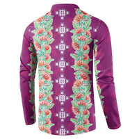 Hawaii Ohia Lehua Button Sweatshirt Tropical Vibes Fuchsia LT05 - Polynesian Pride