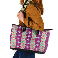 Hawaii Ohia Lehua Leather Tote Bag Tropical Vibes Fuchsia LT05 Fuchsia - Polynesian Pride