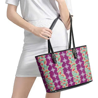 Hawaii Ohia Lehua Leather Tote Bag Tropical Vibes Fuchsia LT05 - Polynesian Pride