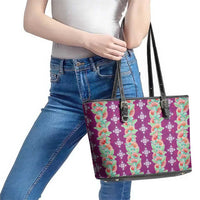 Hawaii Ohia Lehua Leather Tote Bag Tropical Vibes Fuchsia LT05 - Polynesian Pride