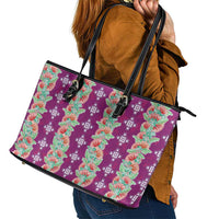 Hawaii Ohia Lehua Leather Tote Bag Tropical Vibes Fuchsia LT05 - Polynesian Pride