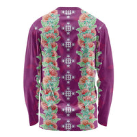 Hawaii Ohia Lehua Long Sleeve Shirt Tropical Vibes Fuchsia LT05 - Polynesian Pride