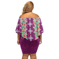 Hawaii Ohia Lehua Off Shoulder Short Dress Tropical Vibes Fuchsia LT05 - Polynesian Pride