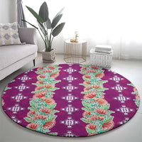 Hawaii Ohia Lehua Round Carpet Tropical Vibes Fuchsia LT05 - Polynesian Pride
