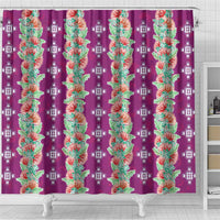 Hawaii Ohia Lehua Shower Curtain Tropical Vibes Fuchsia LT05 - Polynesian Pride