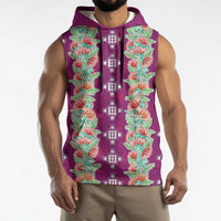 Hawaii Ohia Lehua Sleeveless Hoodie Tropical Vibes Fuchsia LT05 - Polynesian Pride