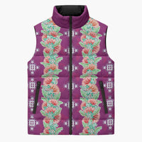 Hawaii Ohia Lehua Sleeveless Puffer Jacket Tropical Vibes Fuchsia LT05 Unisex Fuchsia - Polynesian Pride