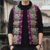 Hawaii Ohia Lehua Sleeveless Puffer Jacket Tropical Vibes Fuchsia LT05 - Polynesian Pride