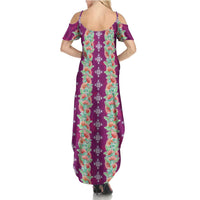 Hawaii Ohia Lehua Summer Maxi Dress Tropical Vibes Fuchsia LT05 - Polynesian Pride