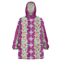 Hawaii Ohia Lehua Wearable Blanket Hoodie Tropical Vibes Fuchsia LT05 One Size Fuchsia - Polynesian Pride