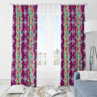 Hawaii Ohia Lehua Window Curtain Tropical Vibes Fuchsia LT05 - Polynesian Pride