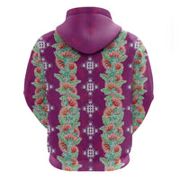 Hawaii Ohia Lehua Zip Hoodie Tropical Vibes Fuchsia LT05 - Polynesian Pride