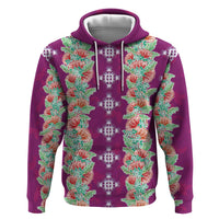 Hawaii Ohia Lehua Zip Hoodie Tropical Vibes Fuchsia LT05 Pullover Hoodie Fuchsia - Polynesian Pride
