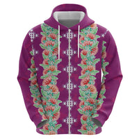 Hawaii Ohia Lehua Zip Hoodie Tropical Vibes Fuchsia LT05 - Polynesian Pride